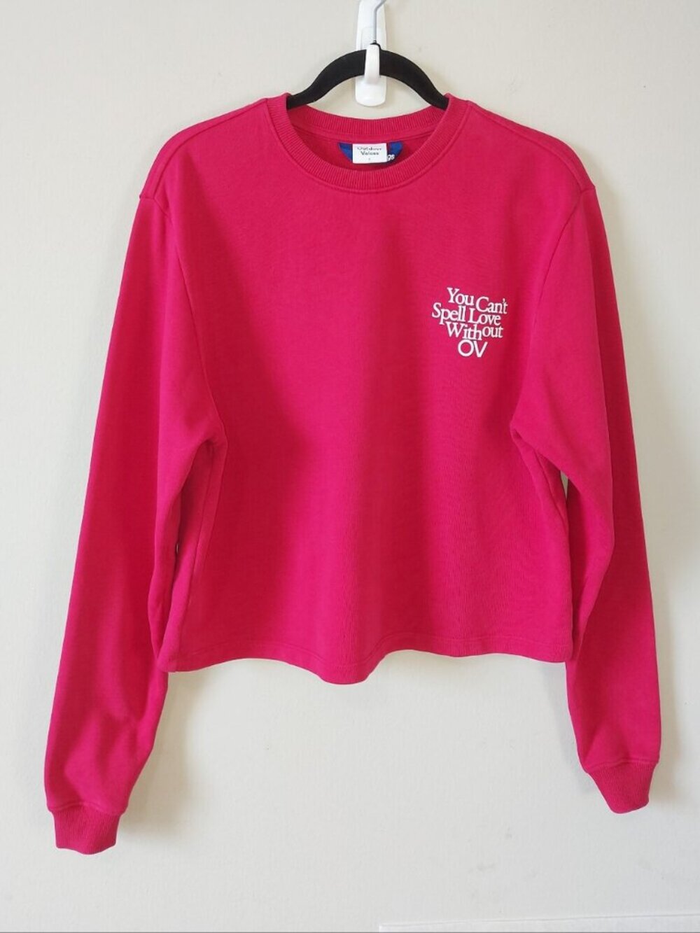 Outdoor Voices Graphic Cropped Sweatshirt Small You Can't Spell Love Without OV